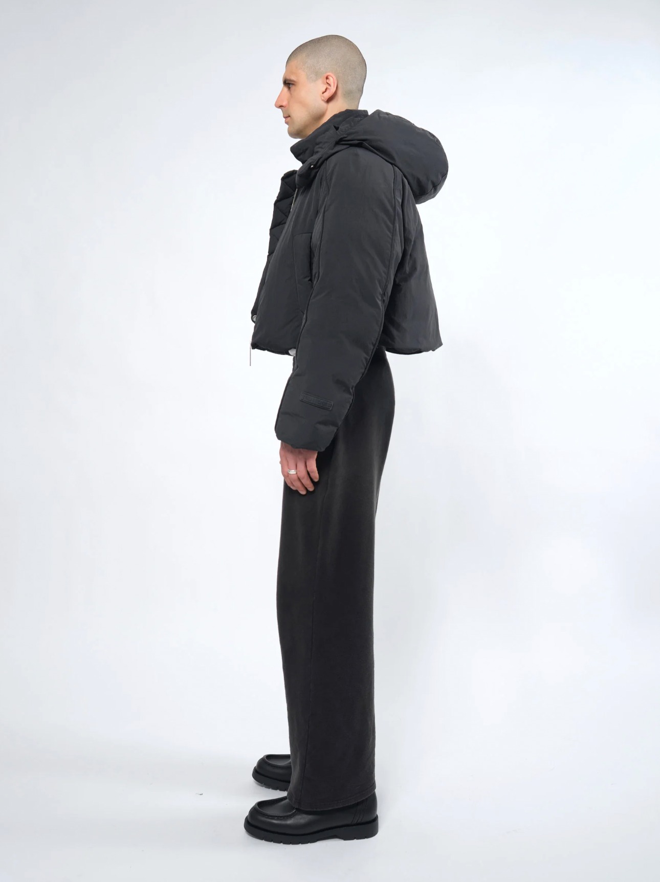 Re: Down® Crop Puffer Jacket BLACK