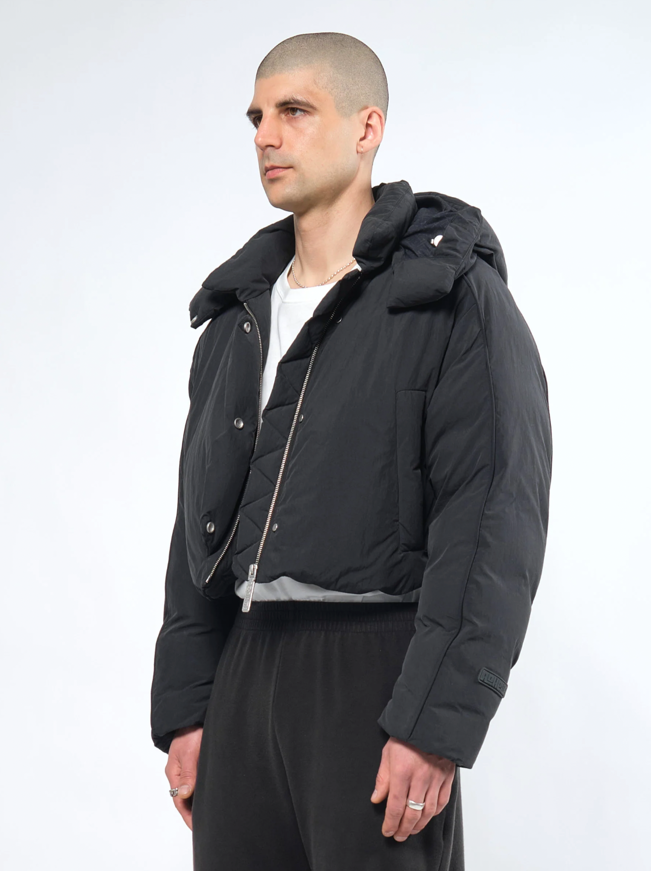 Re: Down® Crop Puffer Jacket BLACK