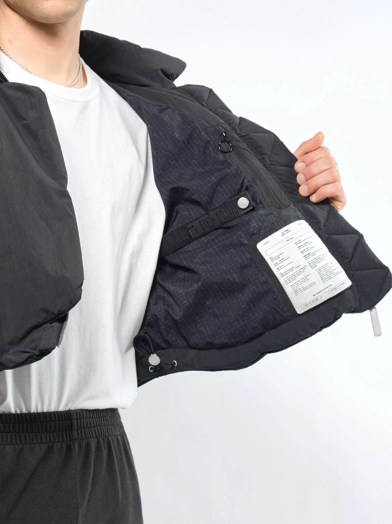 Re: Down® Crop Puffer Jacket BLACK