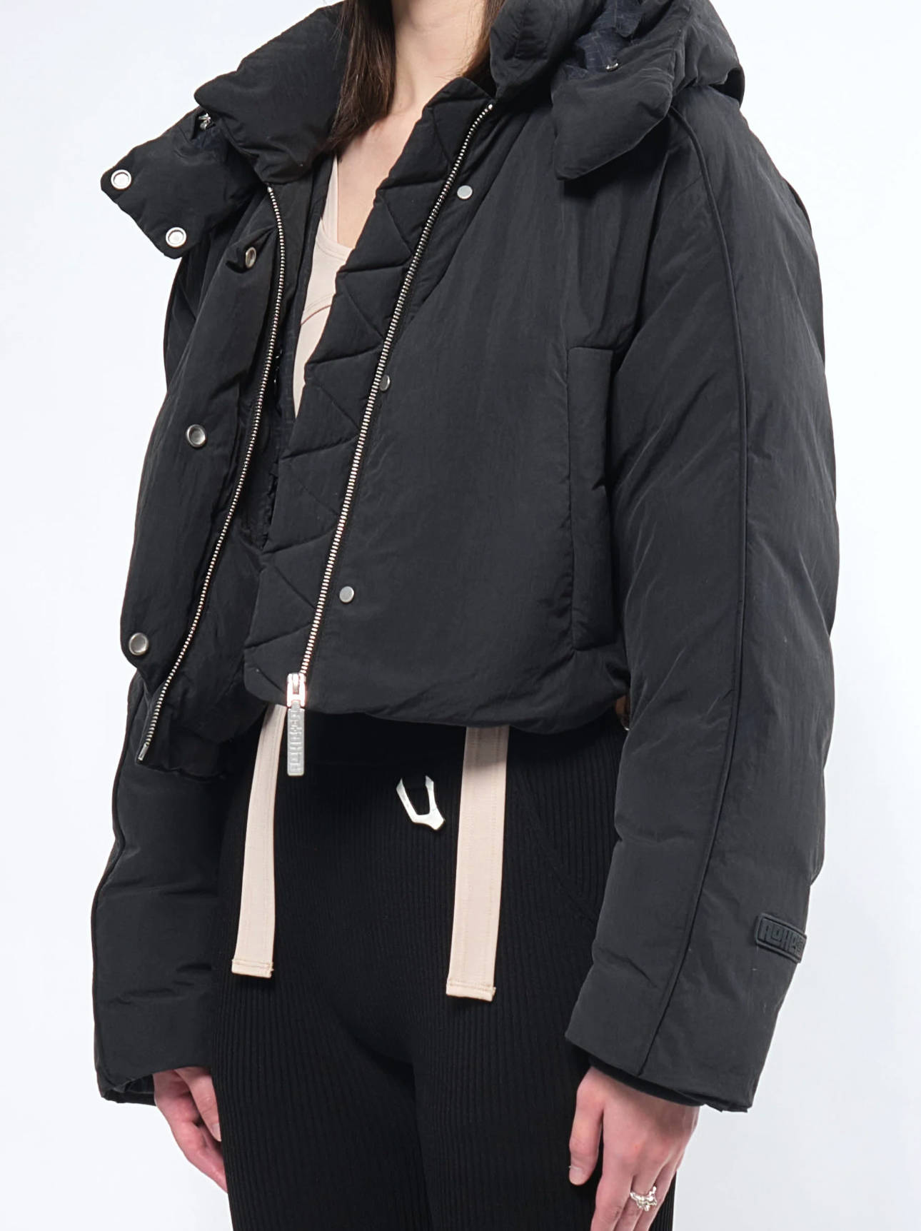 Re: Down® Crop Puffer Jacket BLACK