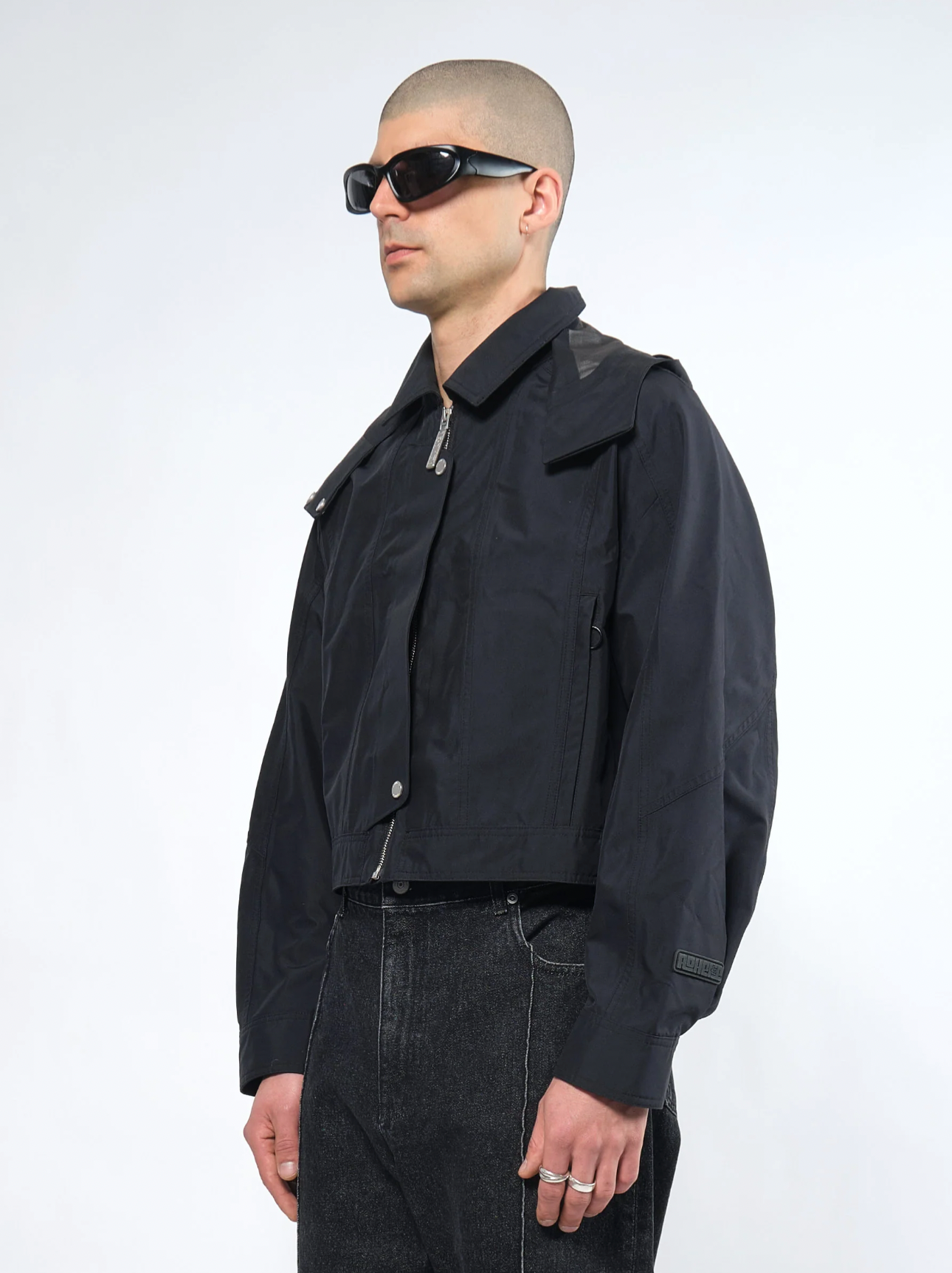 Waterproof Crop Rain Jacket BLACK