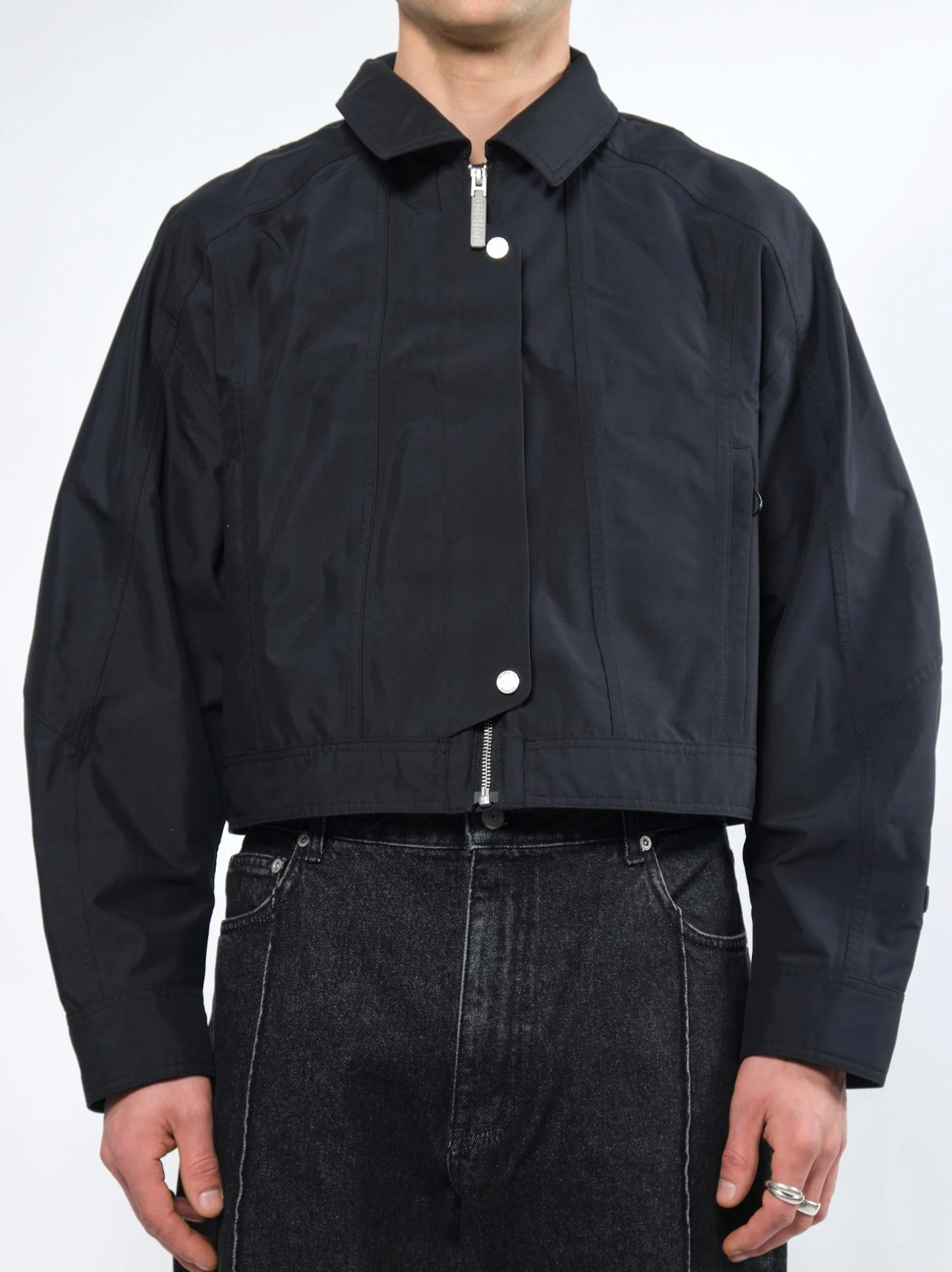 Waterproof Crop Rain Jacket BLACK