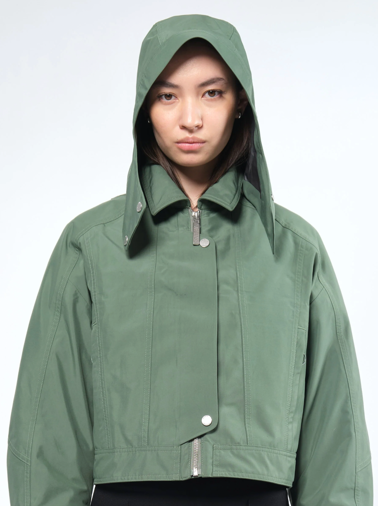 Waterproof Crop Rain Jacket DARK SAGE