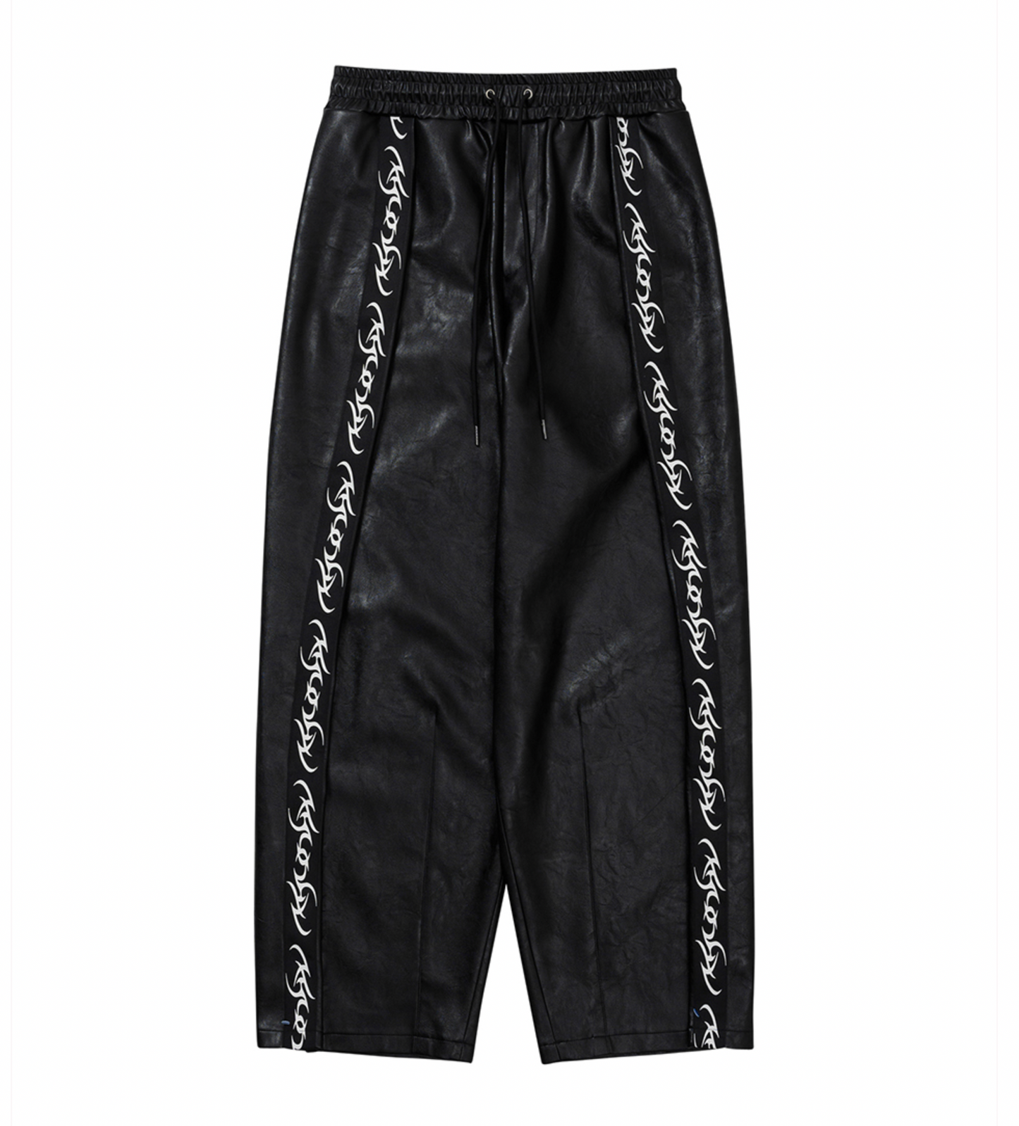 Vegan Leather One Tuck Track Pants BLACK (Only 1 L Remaining)