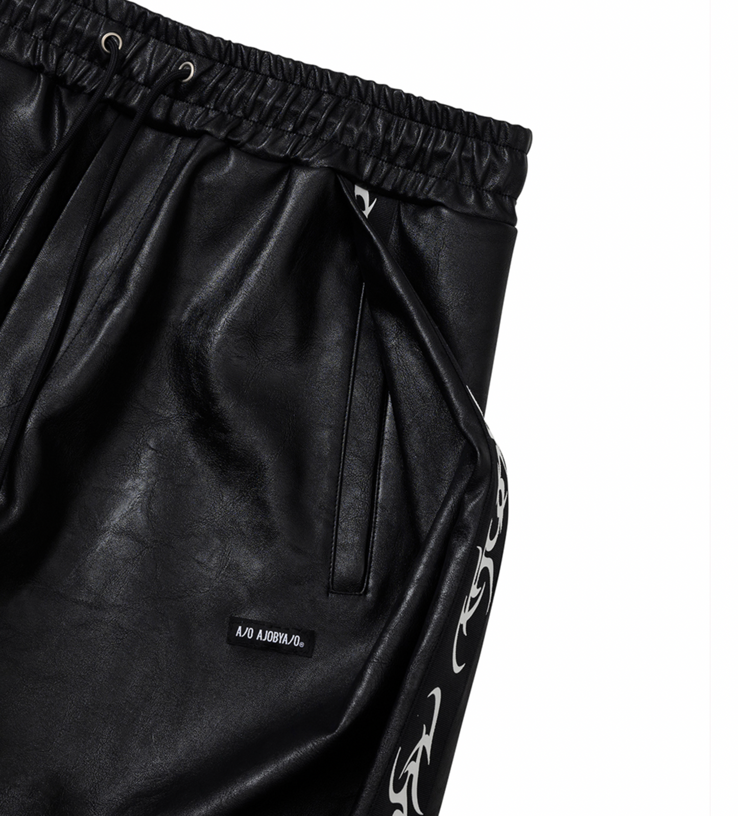 Vegan Leather One Tuck Track Pants BLACK (Only 1 L Remaining)