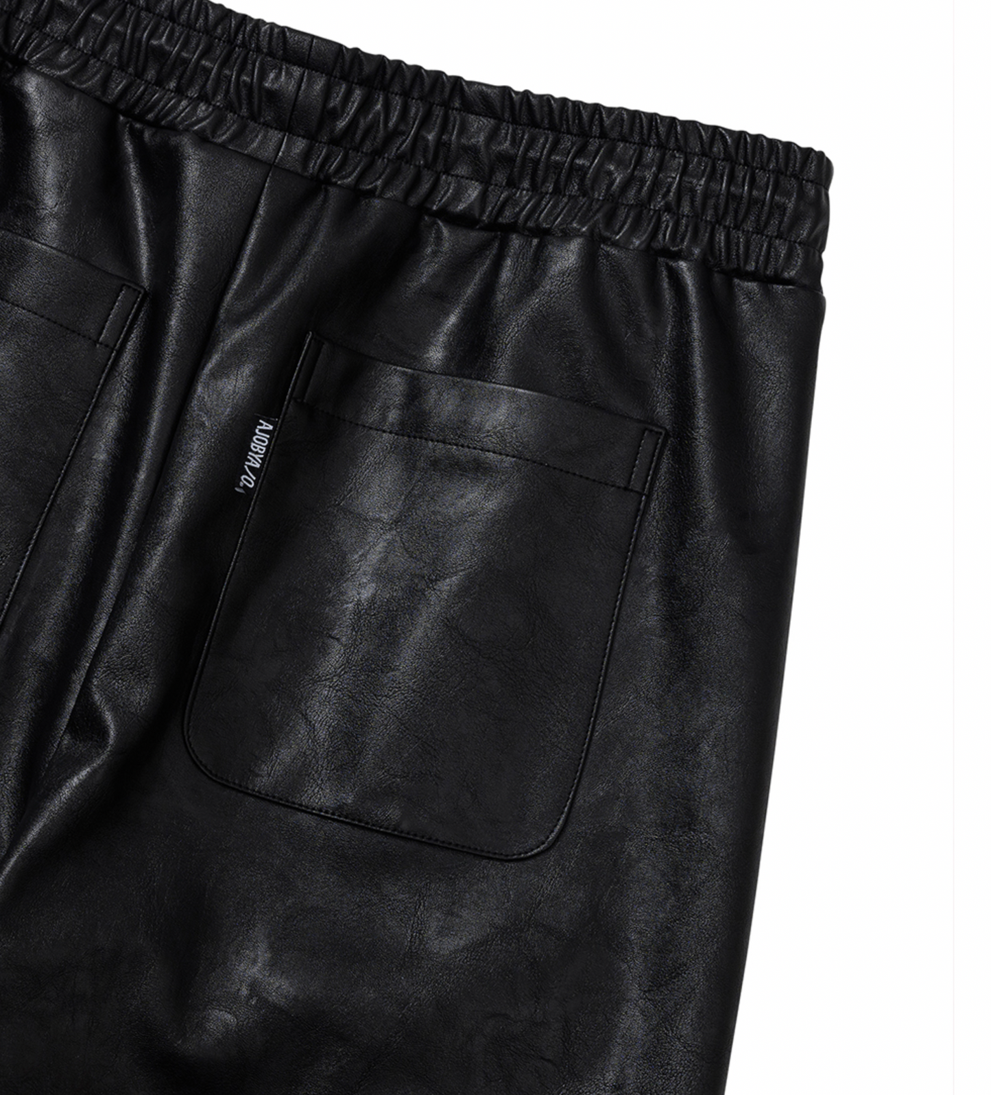 Vegan Leather One Tuck Track Pants BLACK (Only 1 L Remaining)