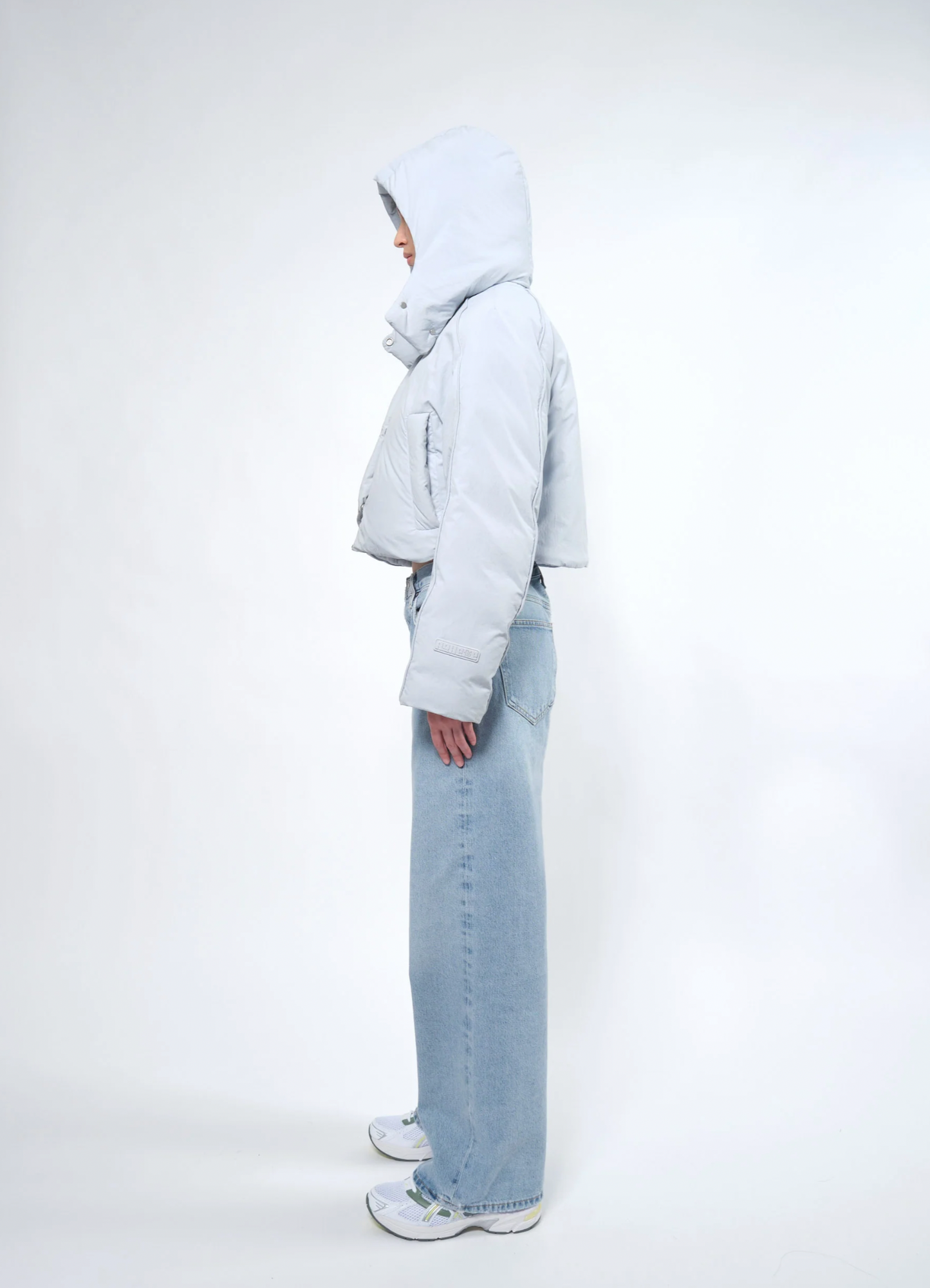 Re: Down® Crop Puffer Jacket BLUE