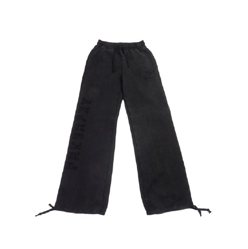 Wide Leg Varsity Trousers FADED BLACK