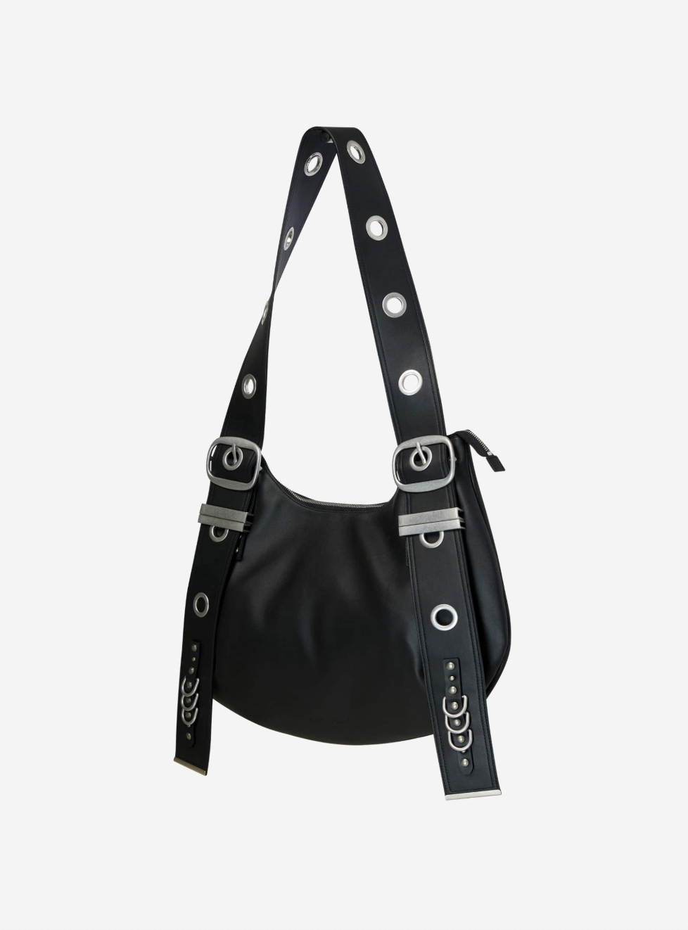 Bella Wide Strap Hobo Bag BLACK