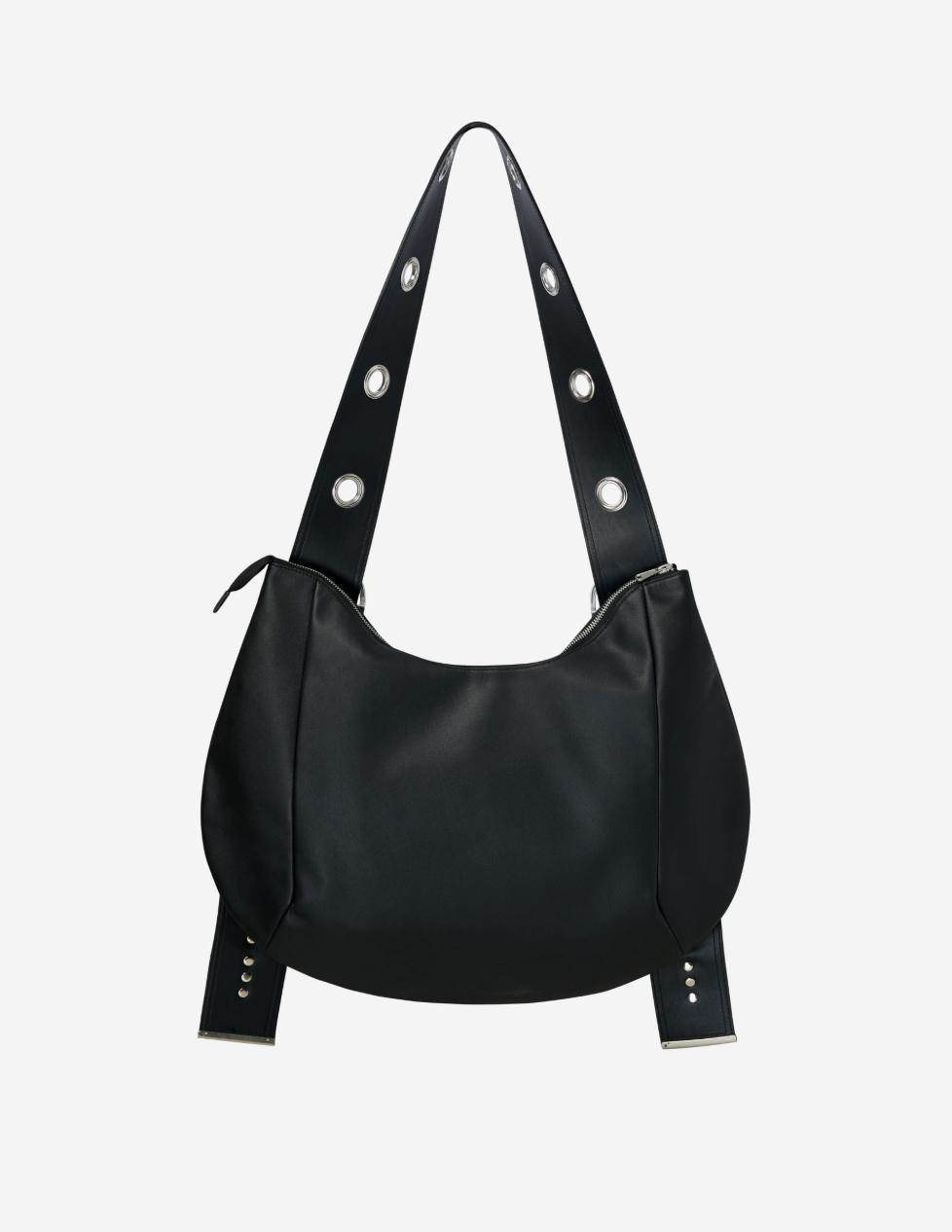 Bella Wide Strap Hobo Bag BLACK