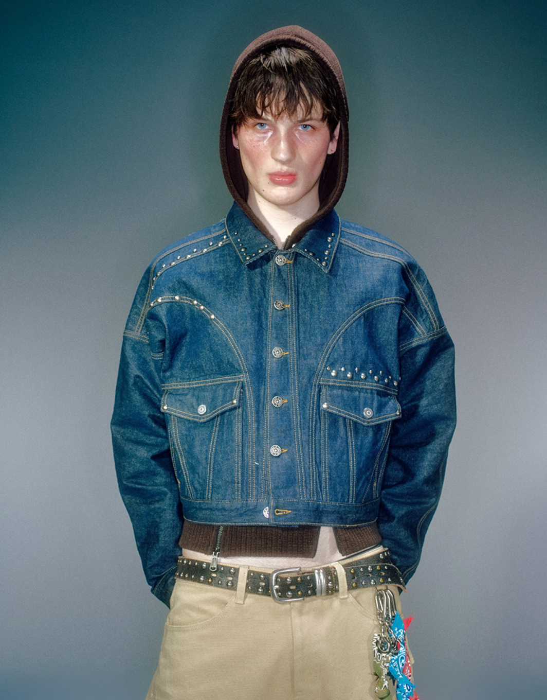 Liam Stud Denim Jacket DEEP BLUE