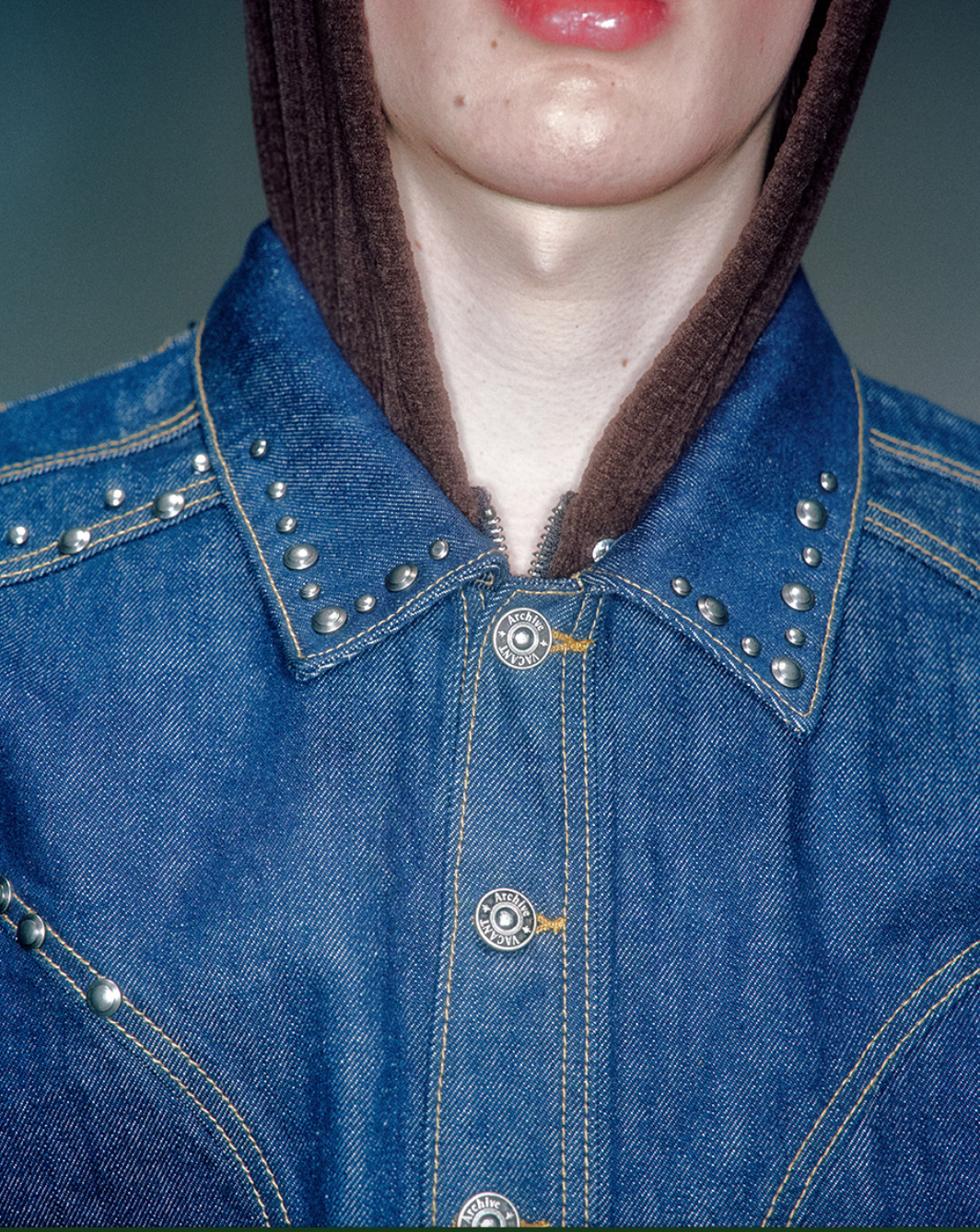 Liam Stud Denim Jacket DEEP BLUE