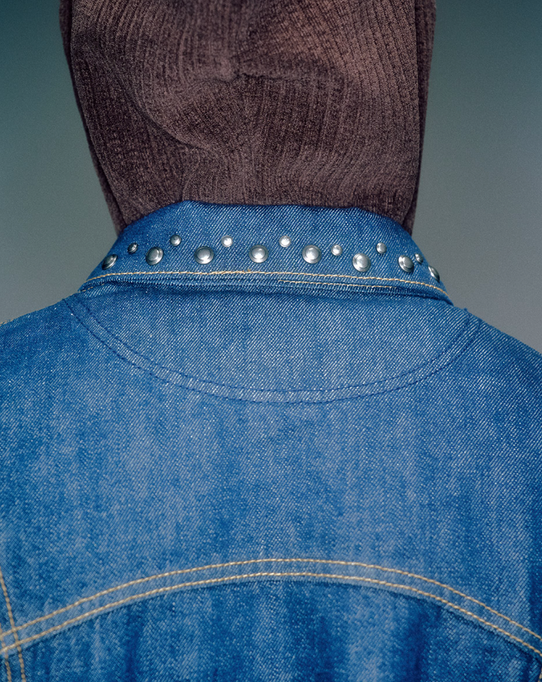 Liam Stud Denim Jacket DEEP BLUE