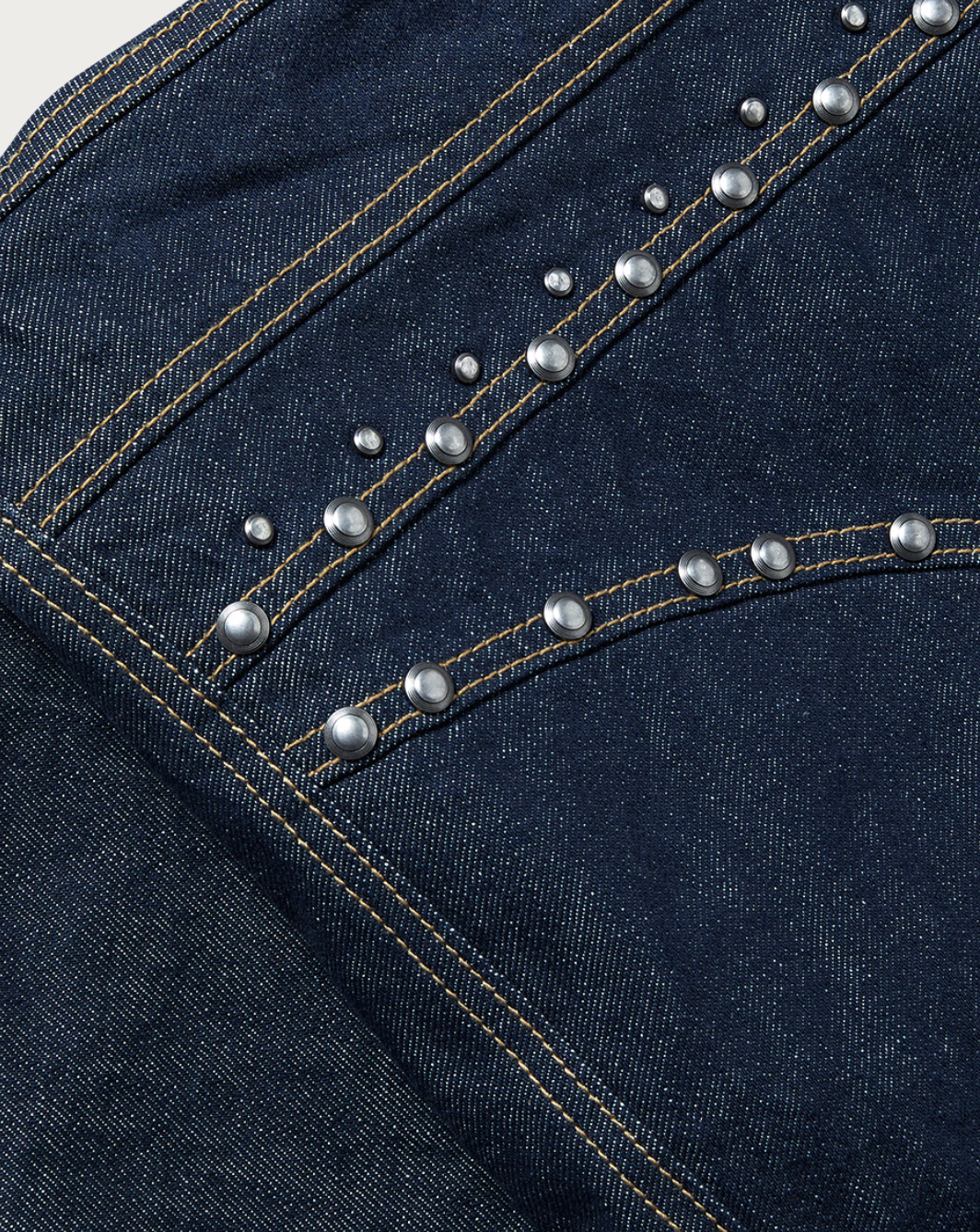 Liam Stud Denim Jacket DEEP BLUE