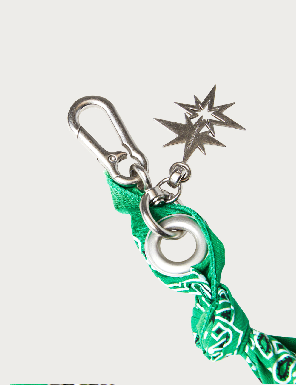 Dyed Bandana Keyring GREEN