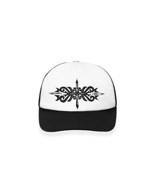 Cross Bright Trucker Hat WHT/BLK