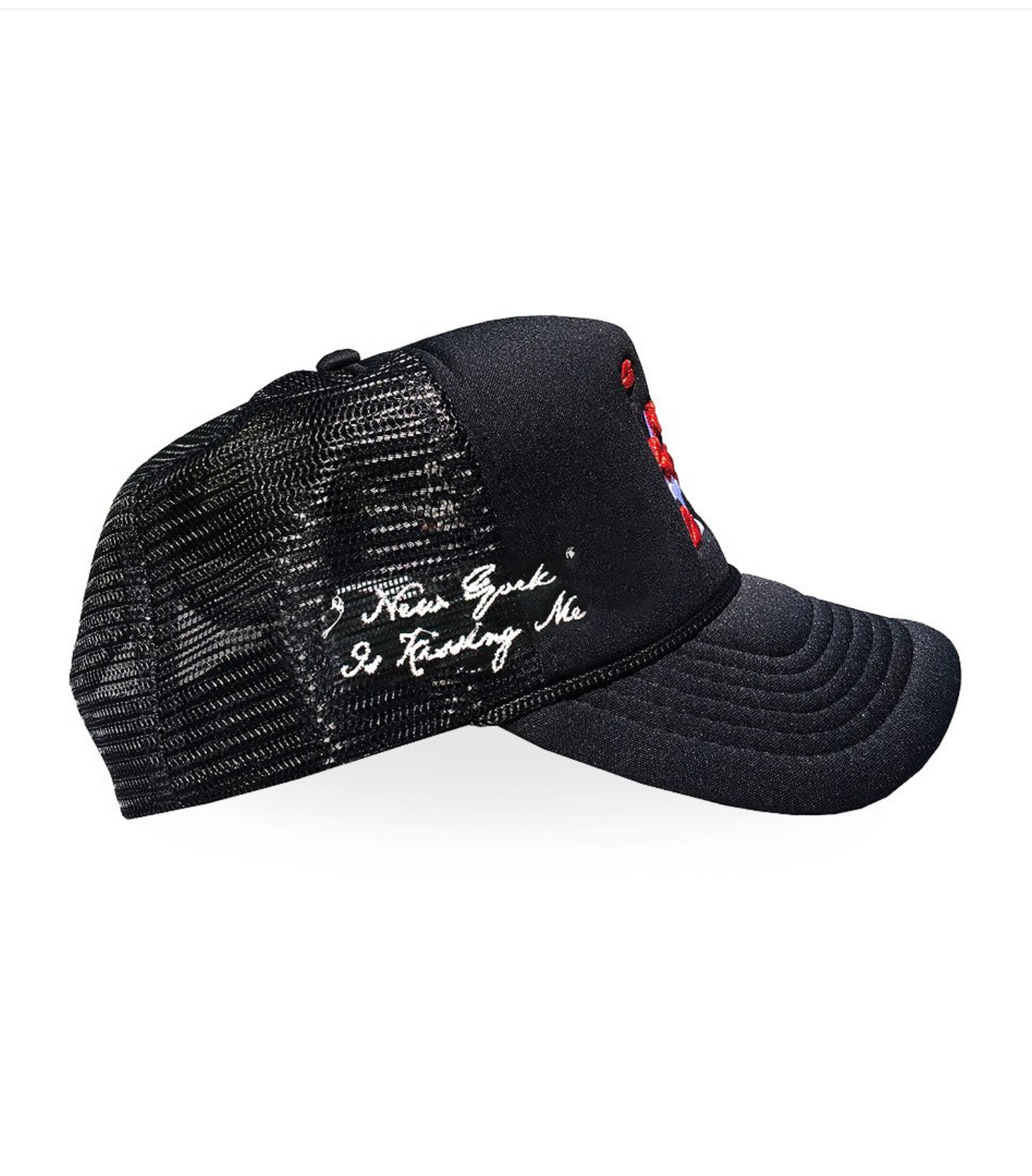 NY is Kissing Me Trucker Hat BLACK