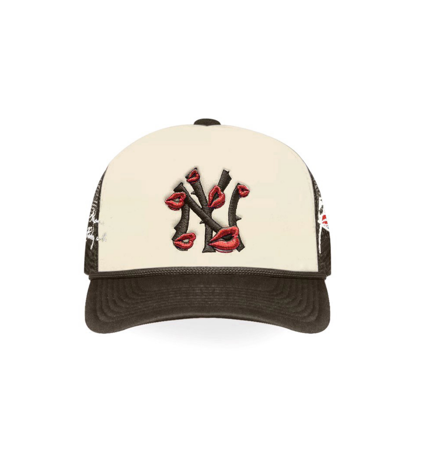 NY is Kissing Me Trucker Hat BROWN/PAIGE