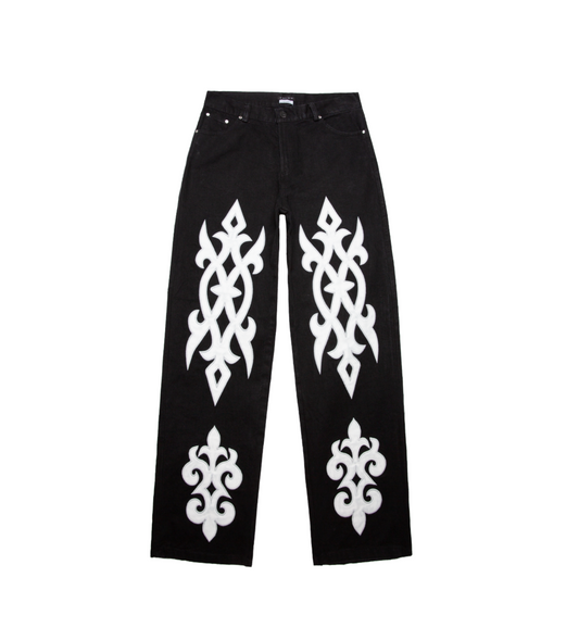Dark Tribal Party Denim BLK/WHT