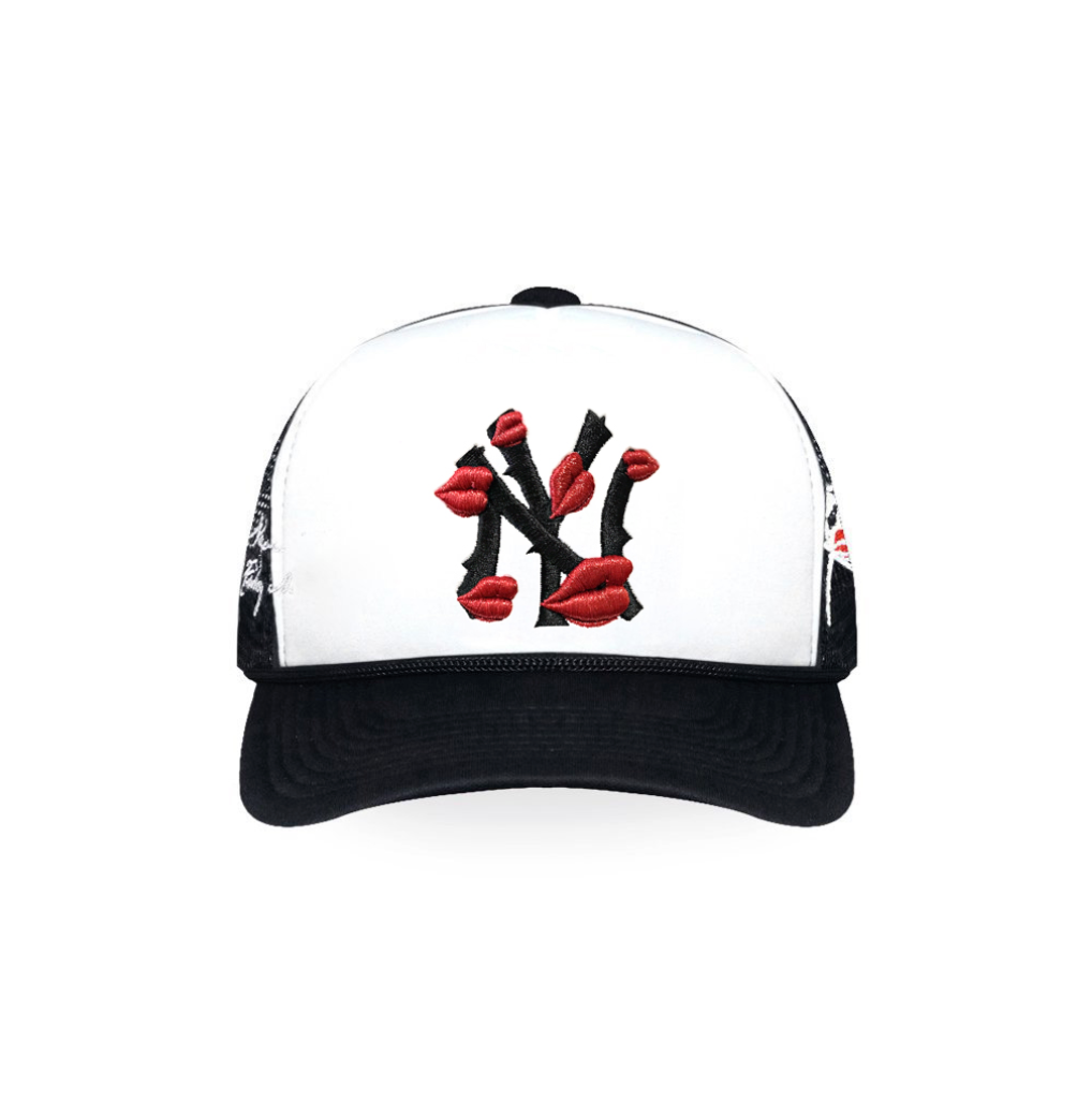 NY is Kissing Me Trucker Hat WHT/BLK