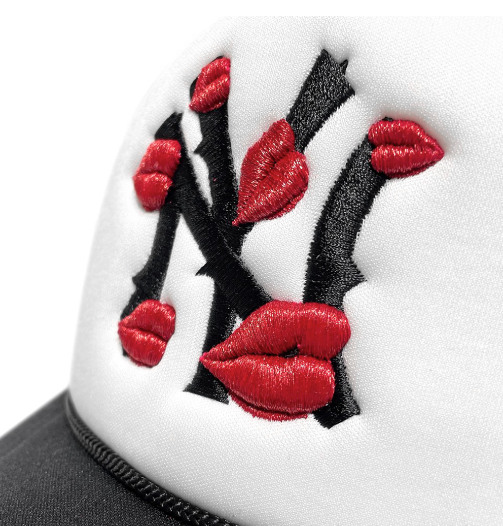 NY is Kissing Me Trucker Hat WHT/BLK
