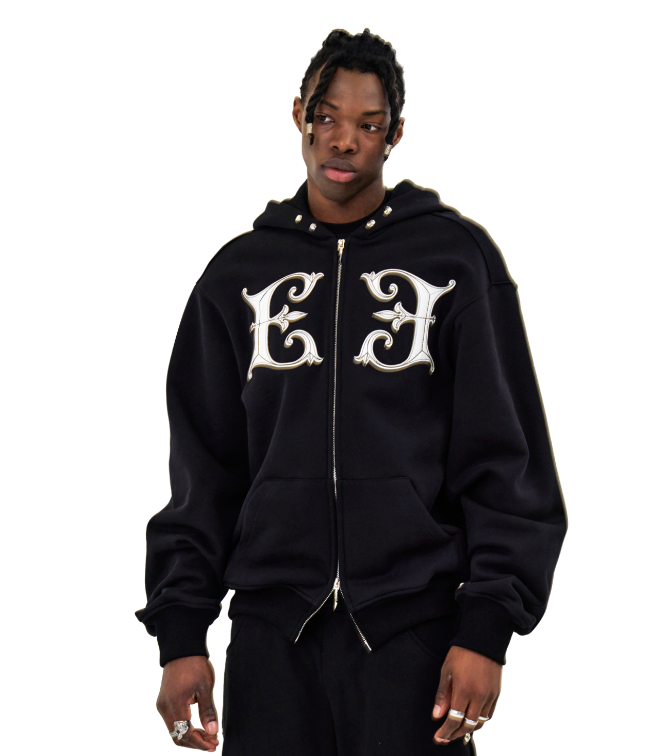 Unisex Gemini Nouveau Bright E Logo Hoodie BLACK