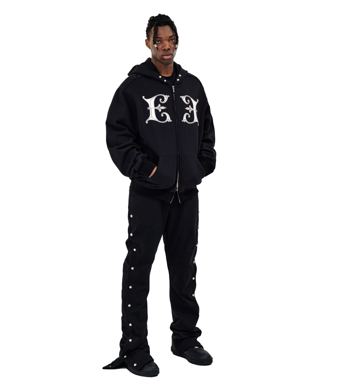 Unisex Gemini Nouveau Bright E Logo Hoodie BLACK