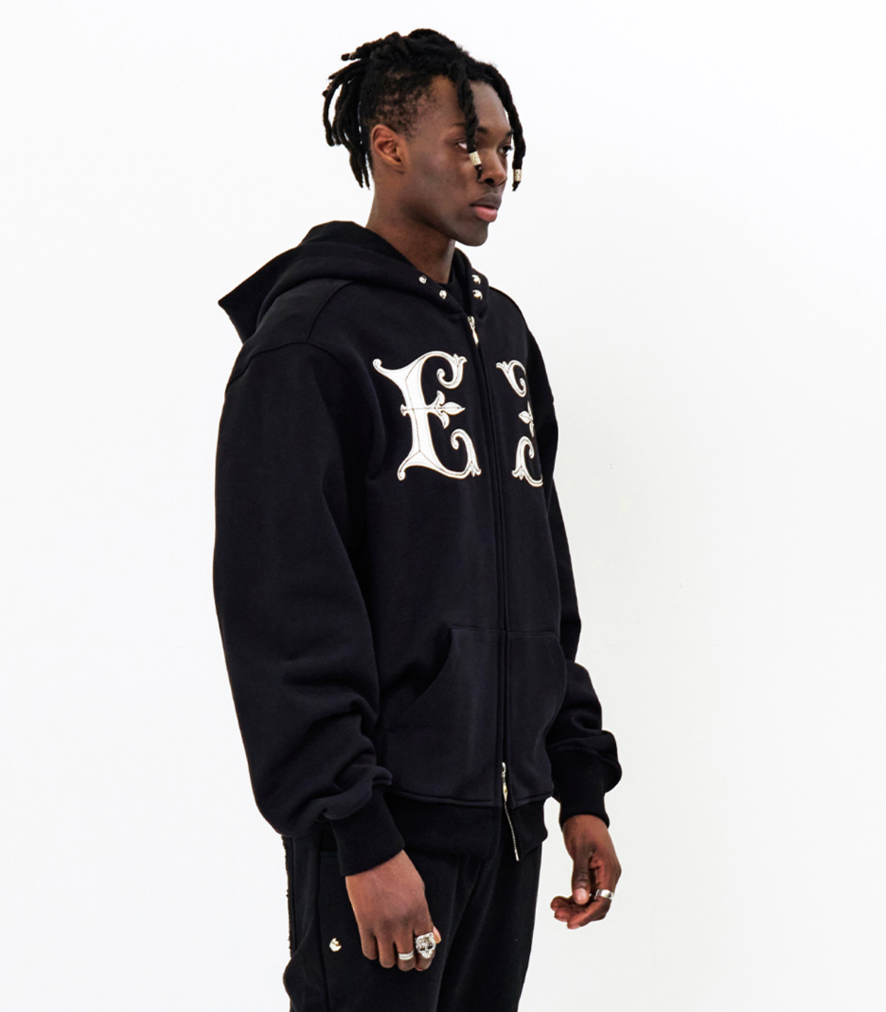 Unisex Gemini Nouveau Bright E Logo Hoodie BLACK