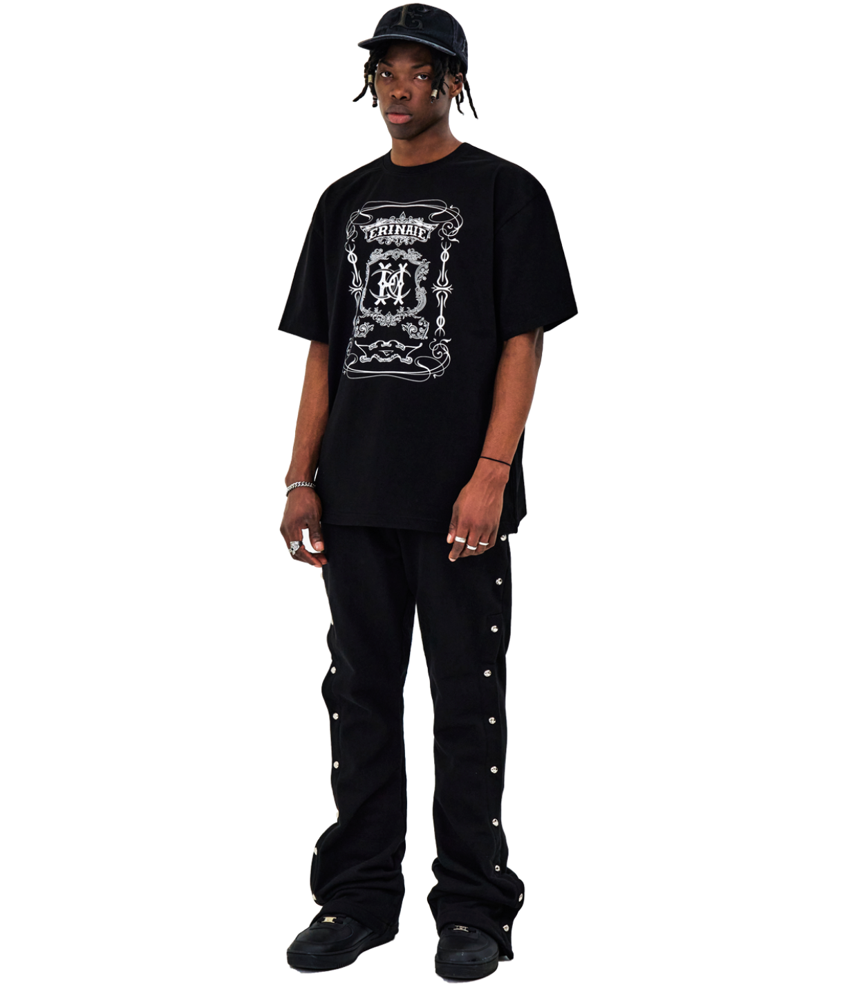 Unisex Nouveau Snap Boots Cut Pants BLACK