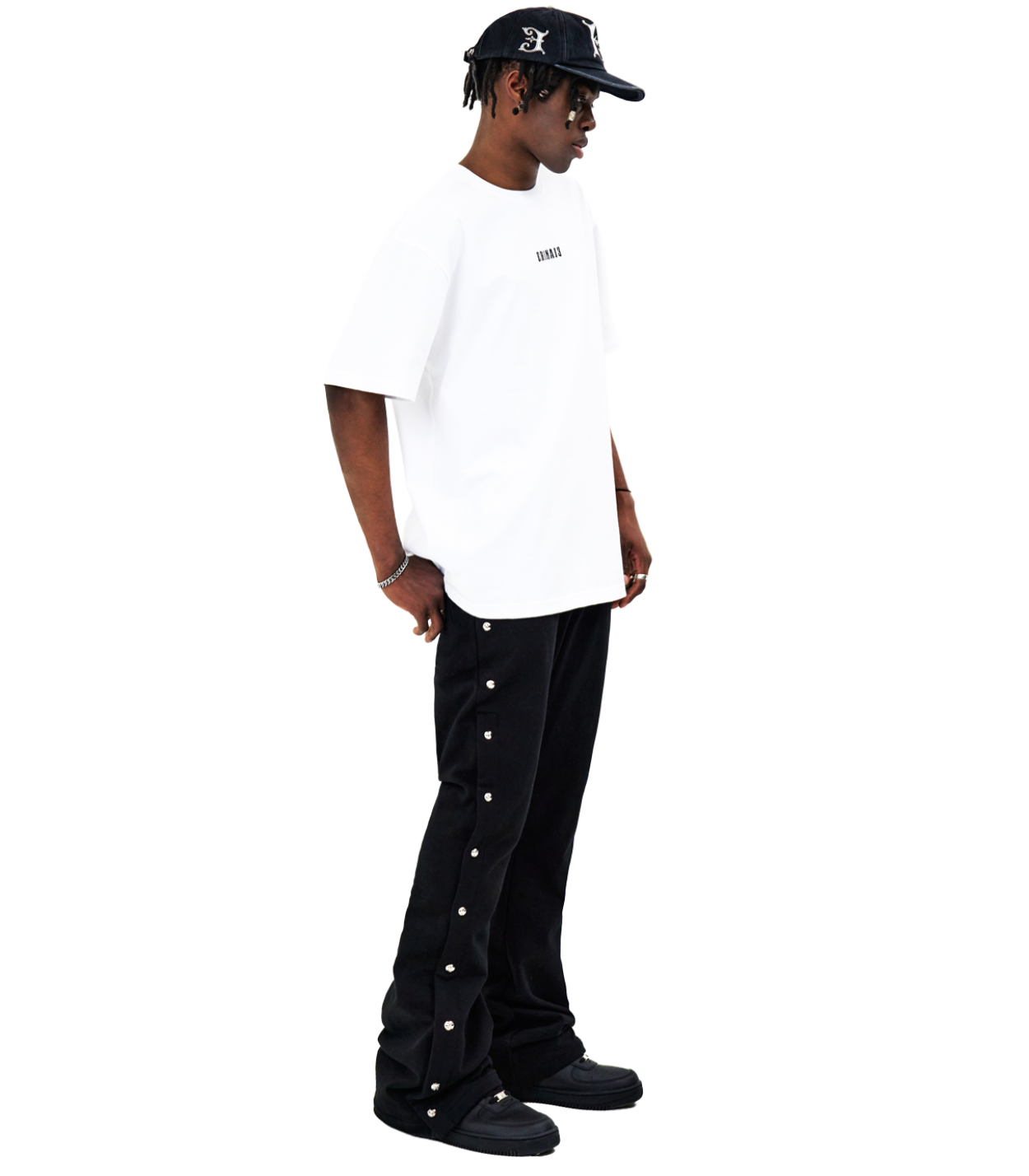 Unisex Nouveau Snap Boots Cut Pants BLACK
