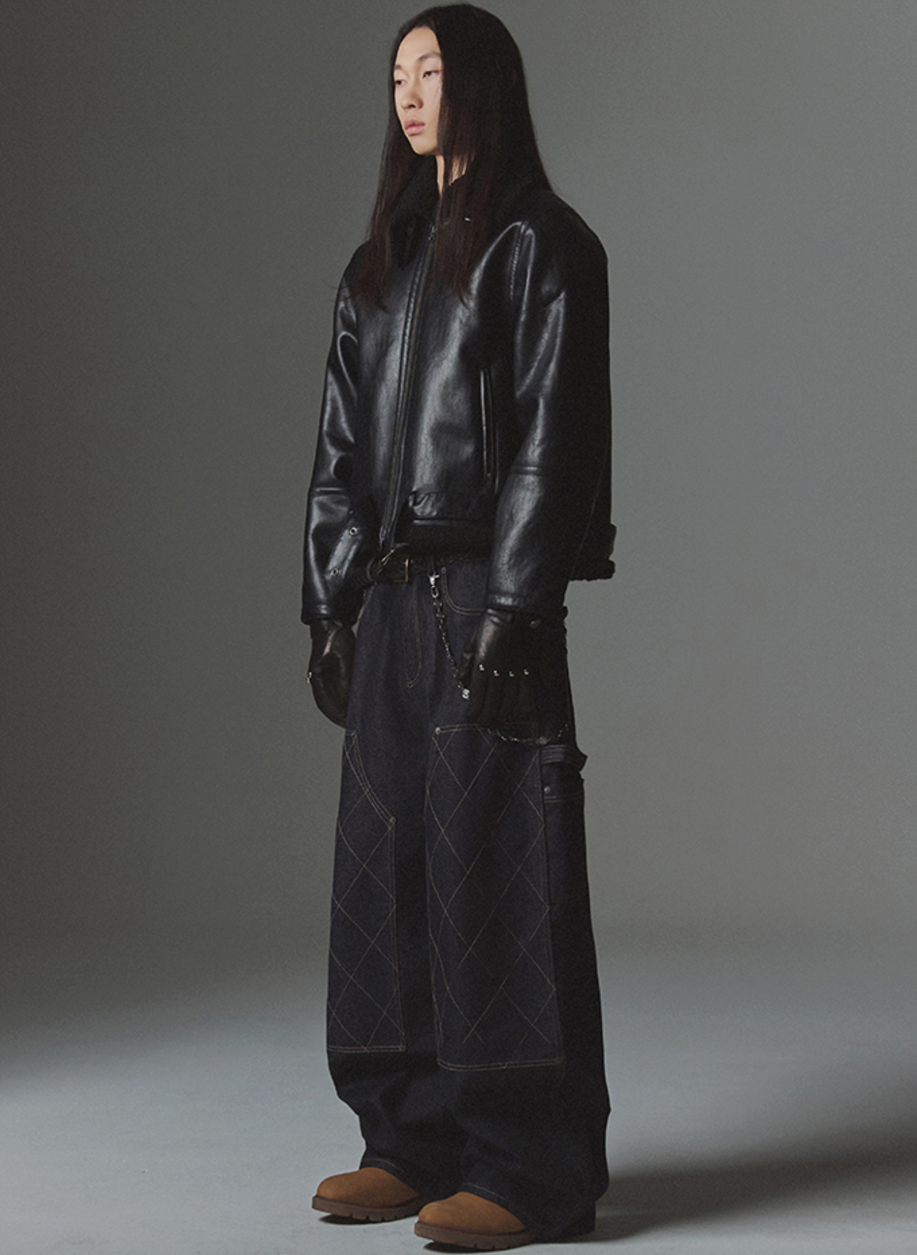 Stitch Double Knee Denim Pants DEEP INDiGO