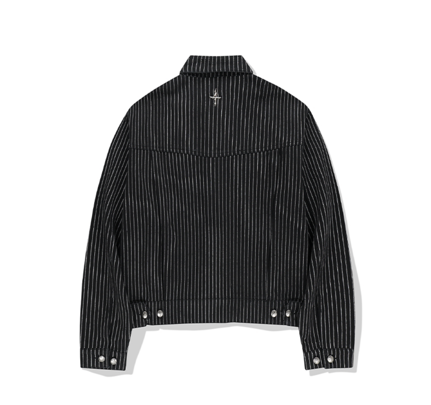 4 Symbol Pendant Stripe Denim Jacket BLACK