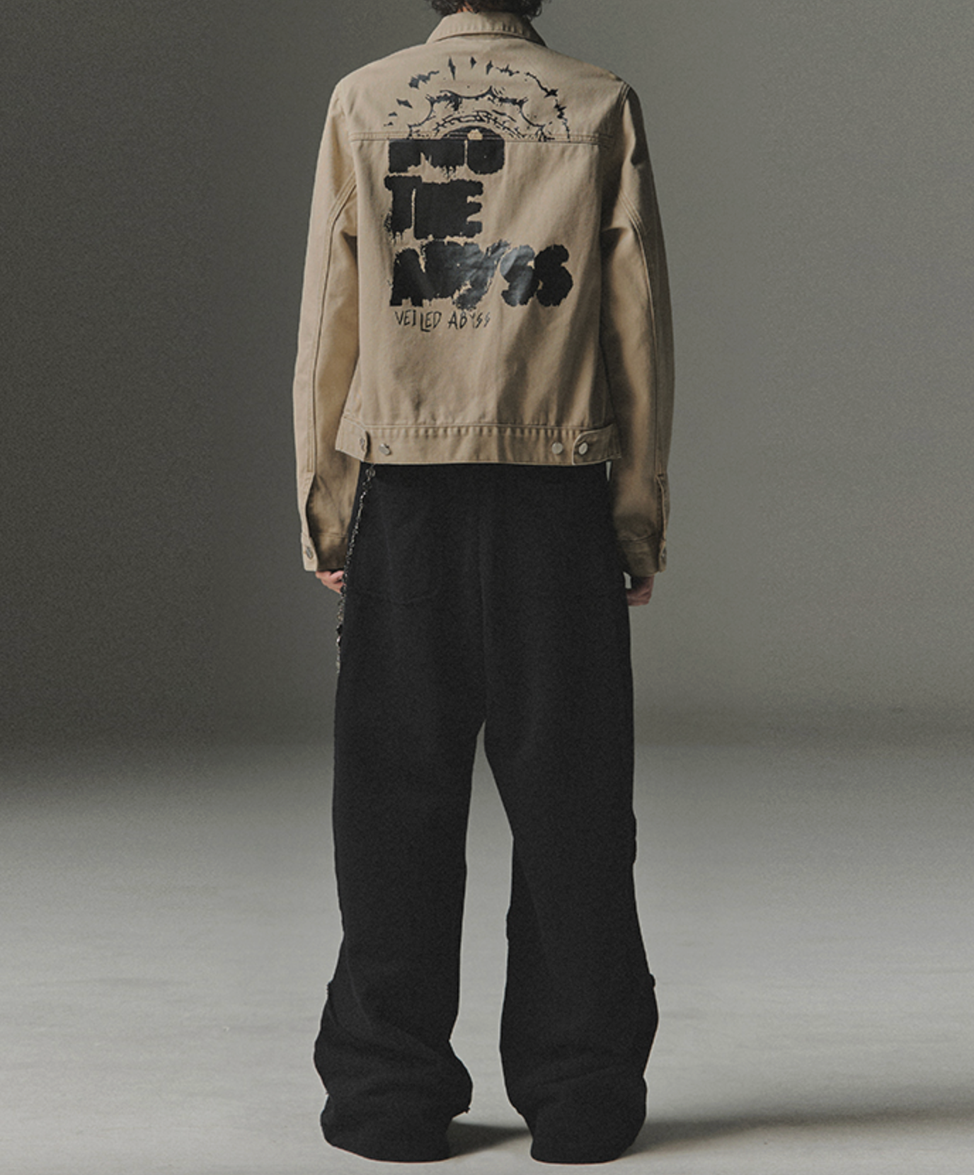 Cut Off Incision Sweat Pants BLACK