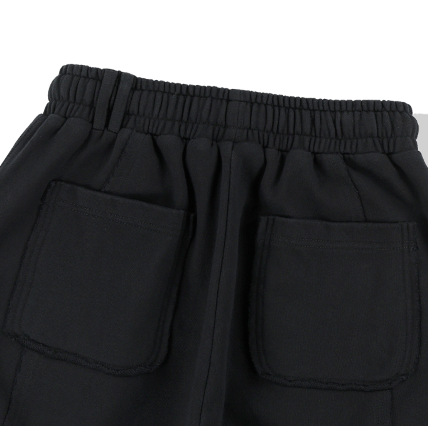 Cut Off Incision Sweat Pants BLACK