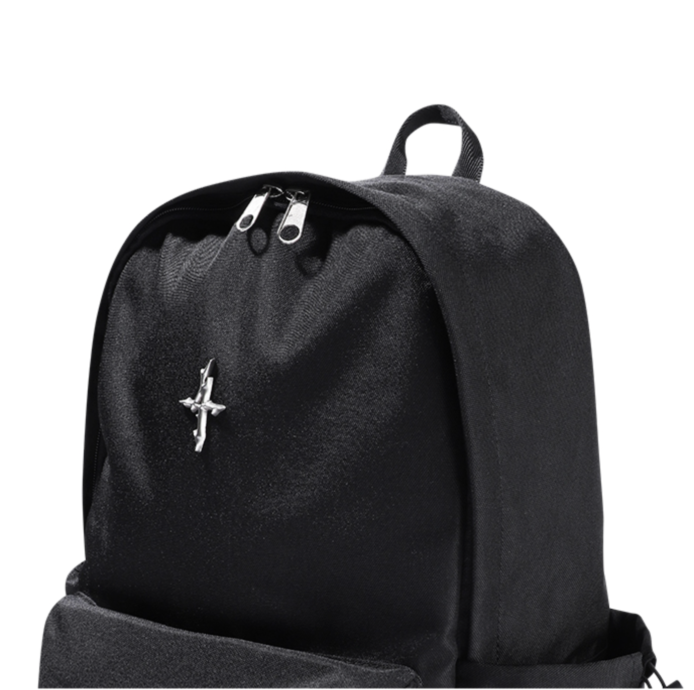 4 Symbol Pendant Patch String Pocket Backpack BLACK