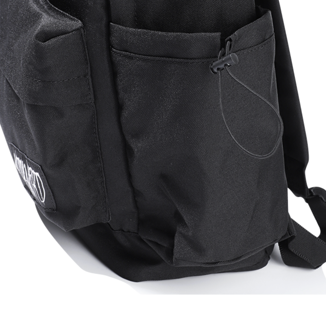 4 Symbol Pendant Patch String Pocket Backpack BLACK