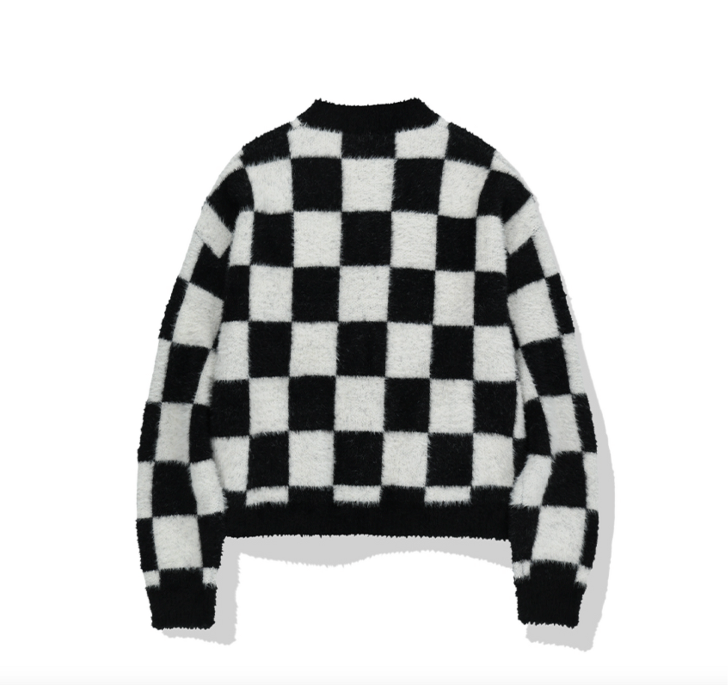 Checkerboard Mohair Cardigan BLACK