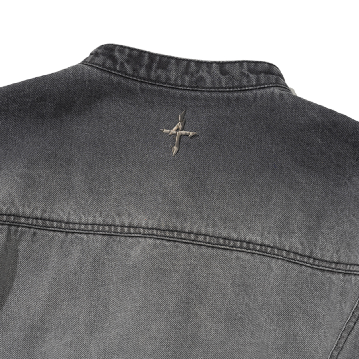 Knit Sleeve Denim Jacket BLACK