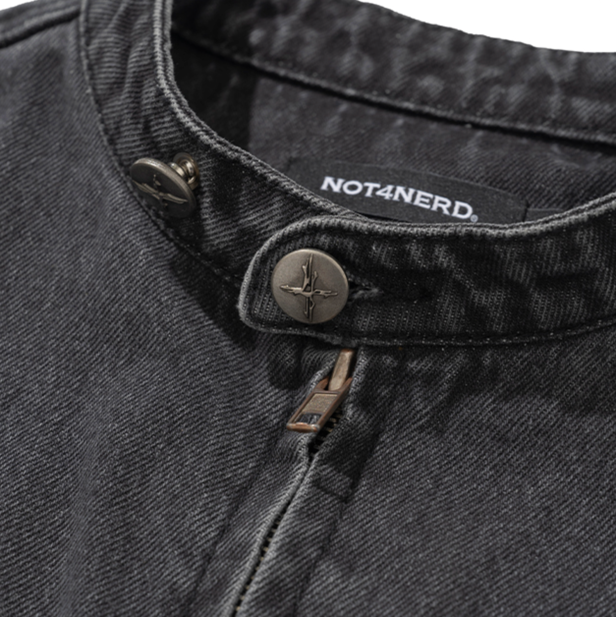 Knit Sleeve Denim Jacket BLACK