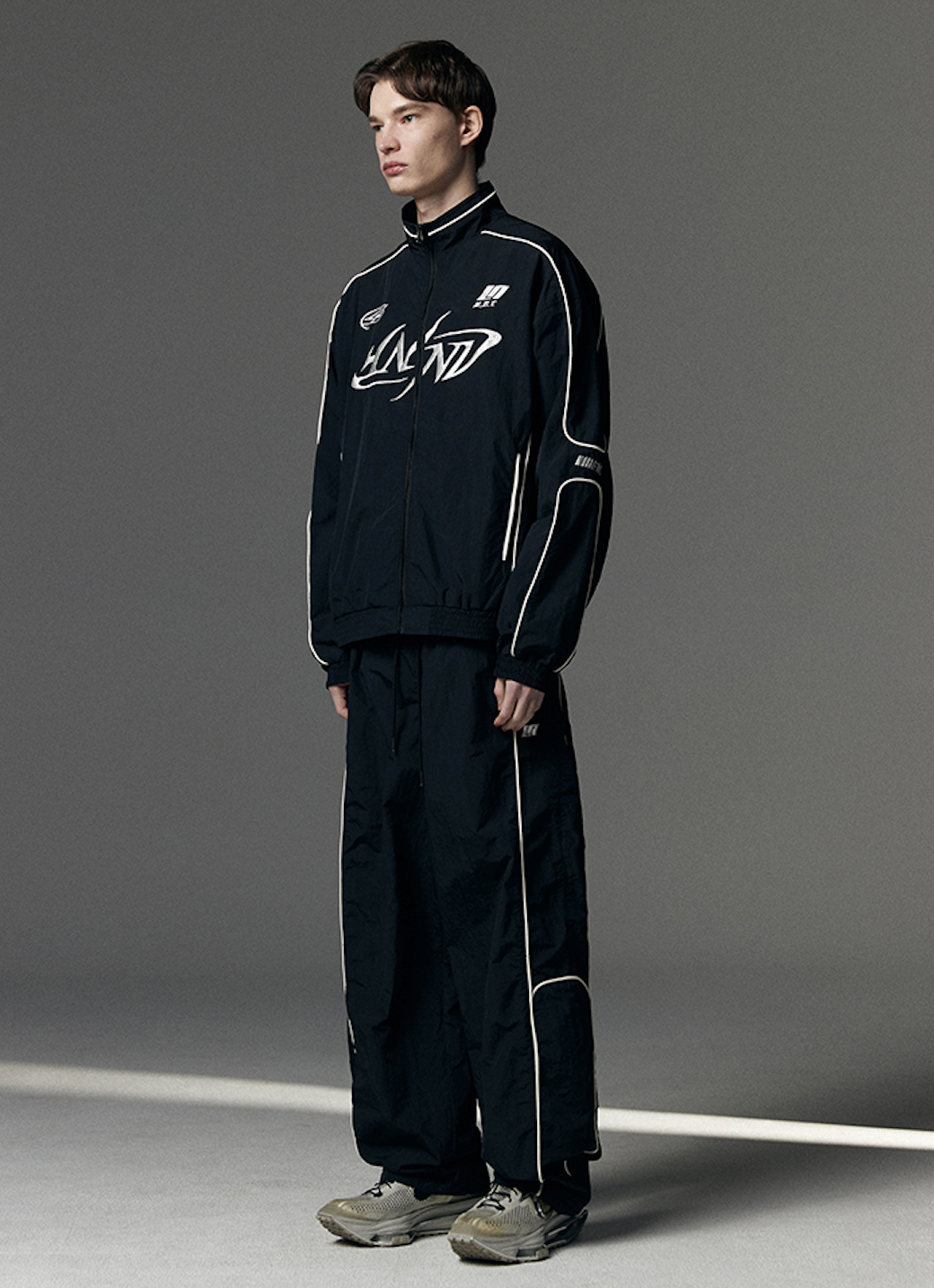 Tribal Logo Nylon Racing Jacket BLACK
