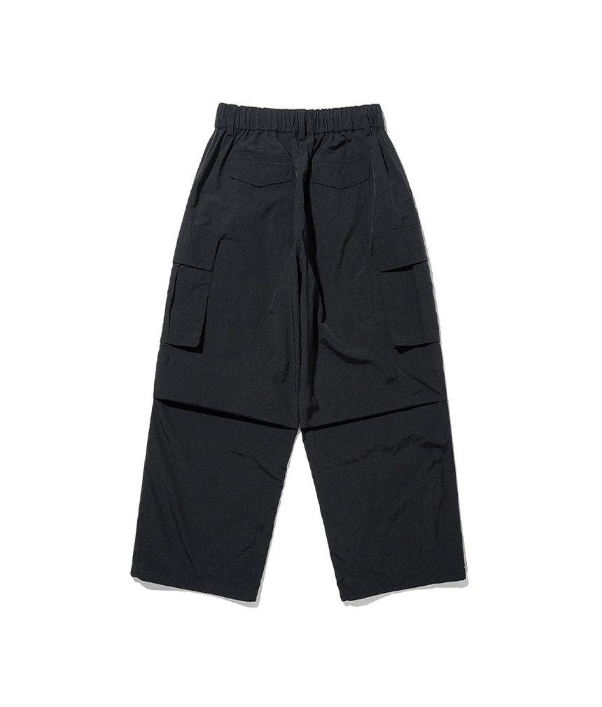 Parachute Nylon Cargo Pants BLACK