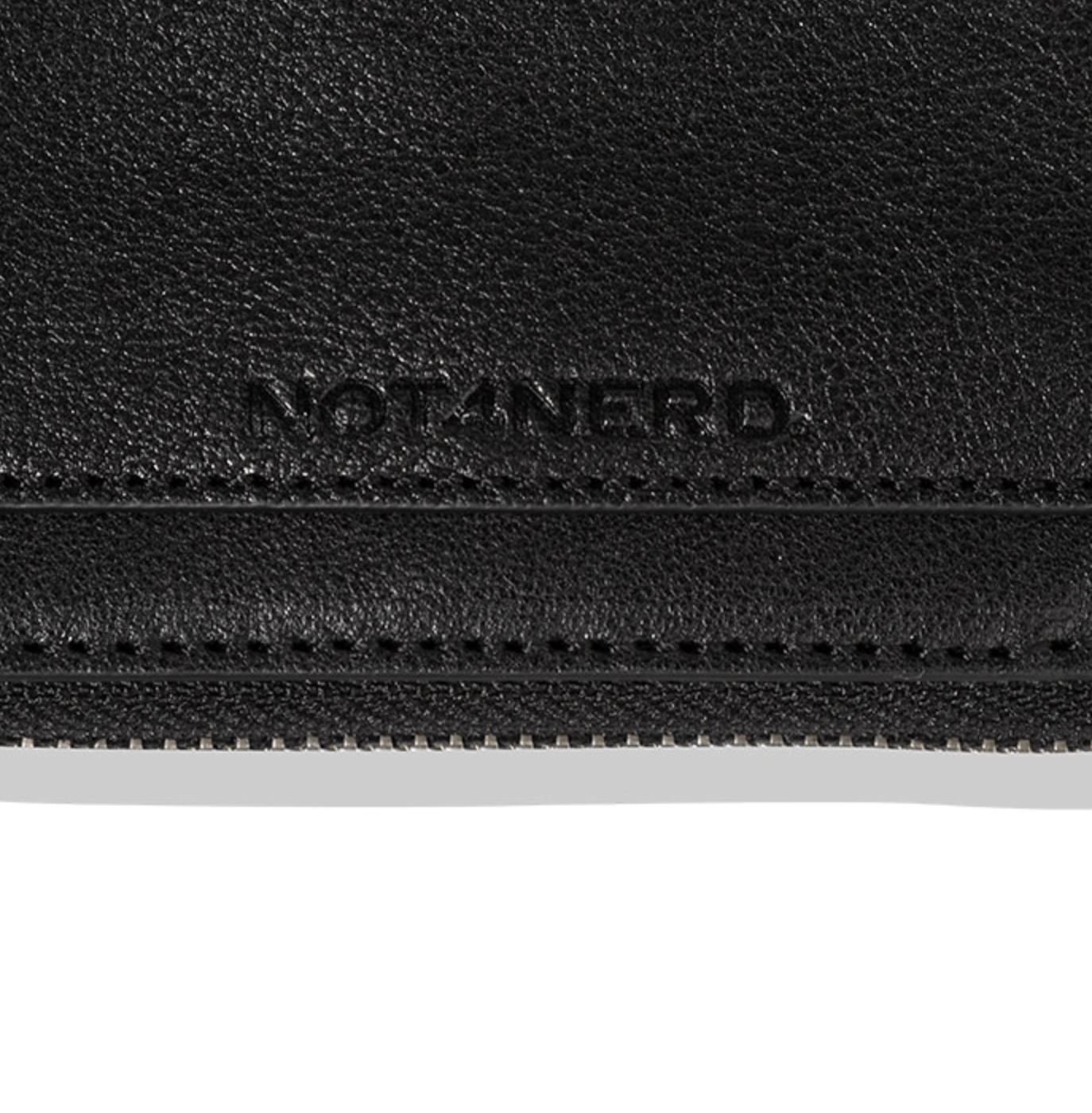 Patched Leather Side Zipper Card Wallet BLACK