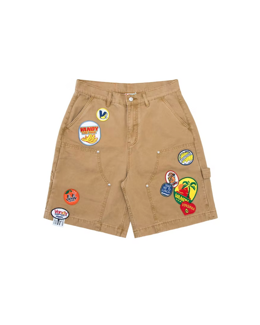 Fruit Patch Canvas Shorts TAN