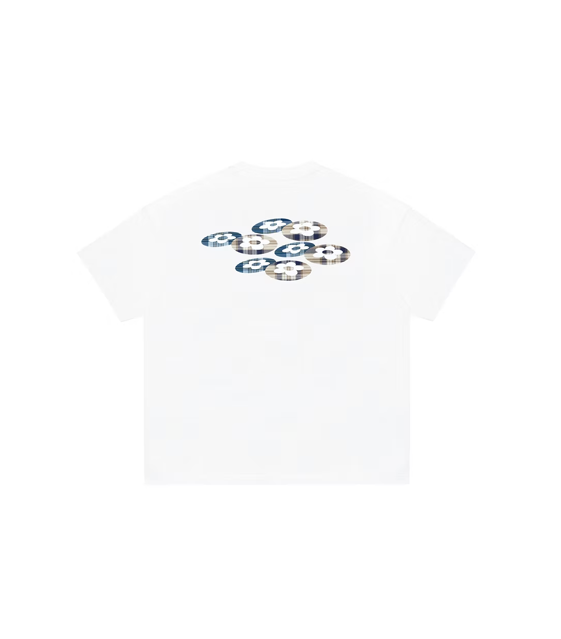 Plaid Two Flower Tee WHITE