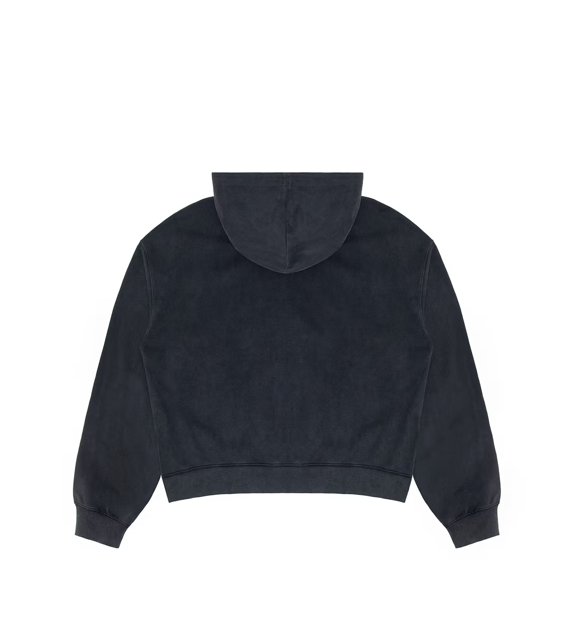 Spray Flower Zip-Up Hoodie BLACK