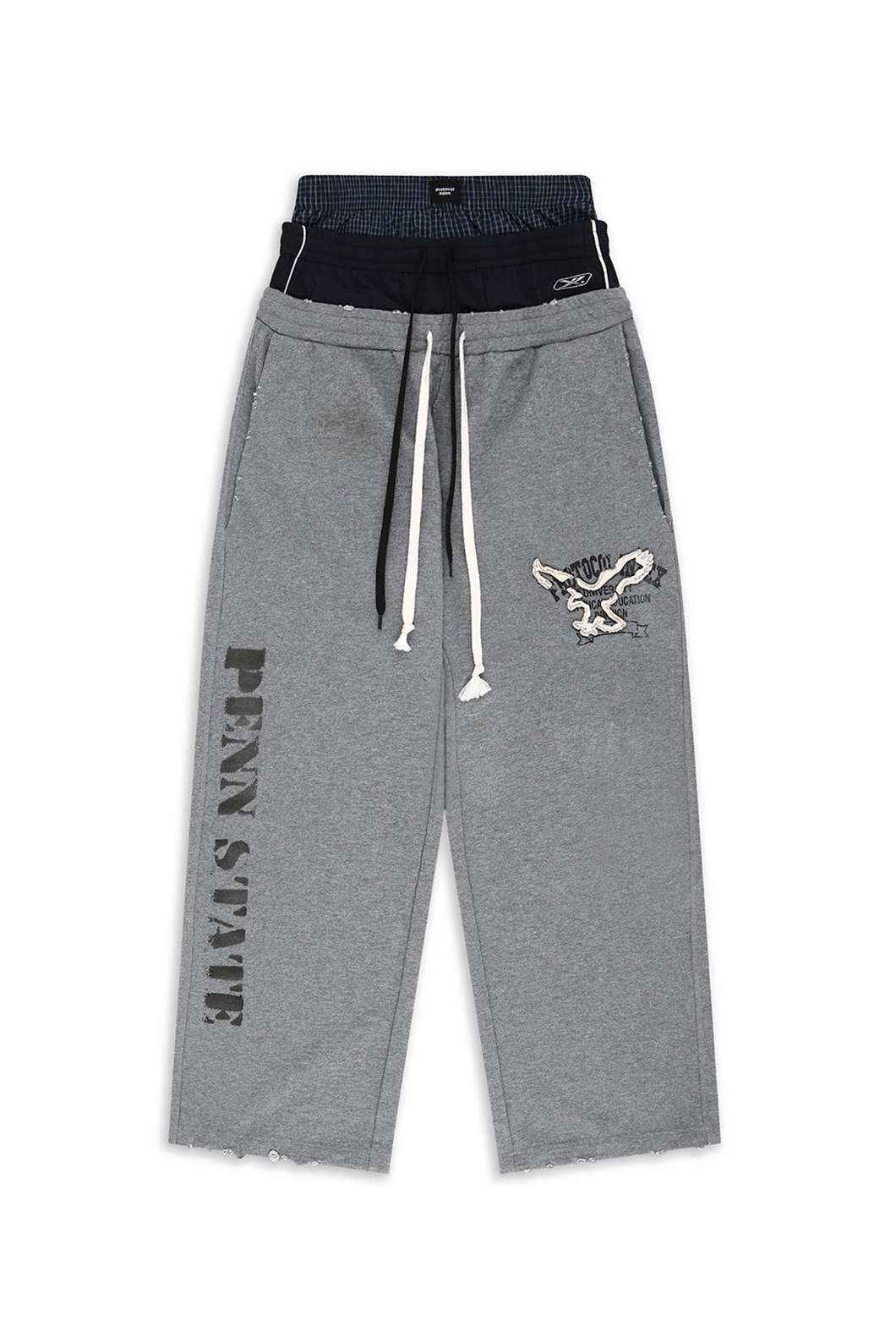 Retro 3 Layered Sweat Pants GREY