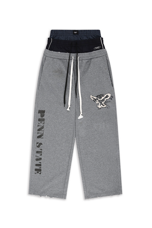 Retro 3 Layered Sweat Pants GREY