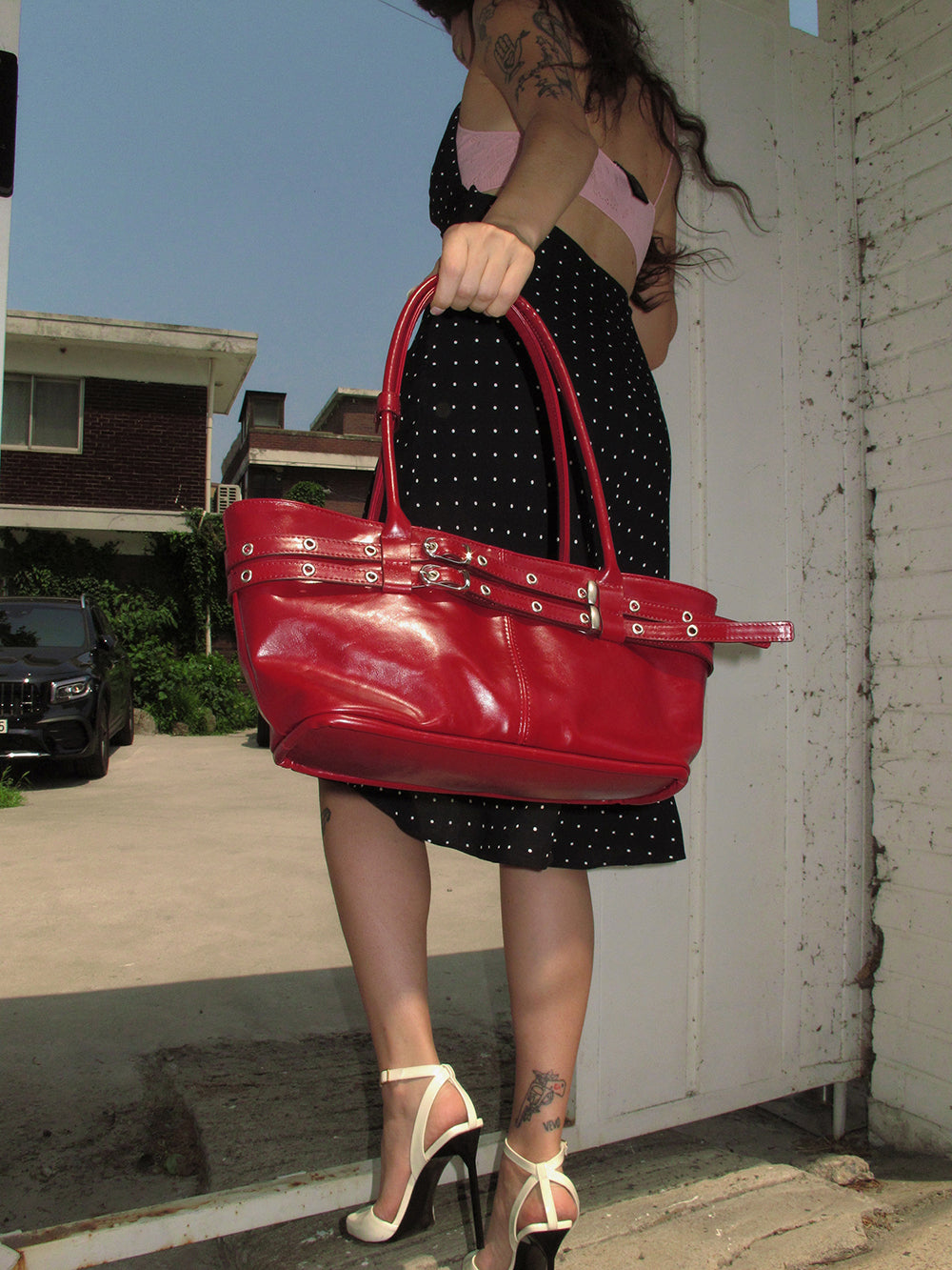 Mini Belted Boat Bag RED