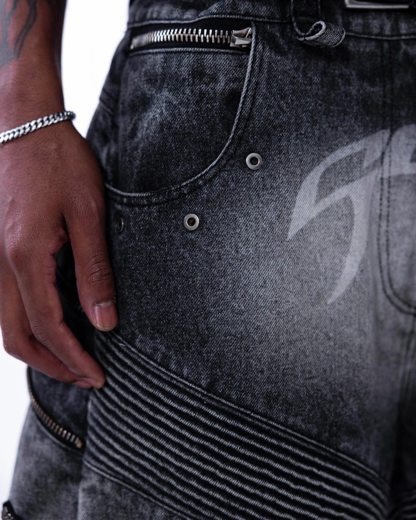 Heavy Duty Denim Pants WASHED BLACK