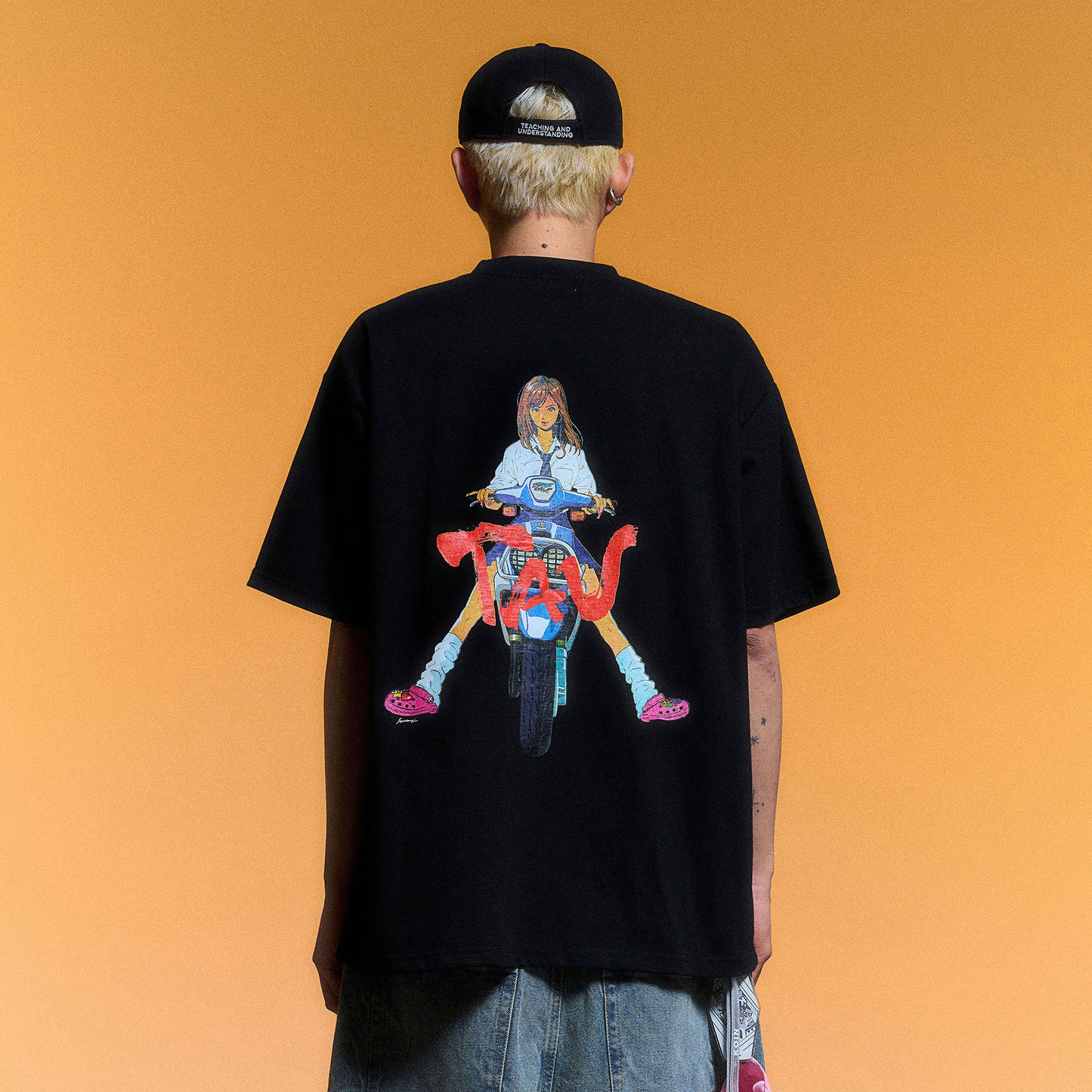 Tau Scooter Tee BLACK (Only 1 L Remaining)